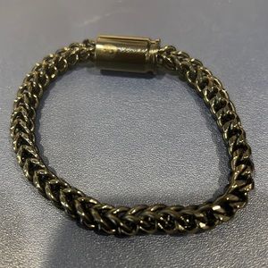 Brass and Unity 9” black serpentine bracelet